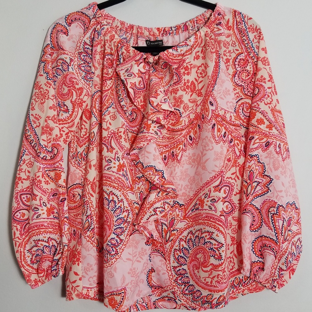 Darling NewDirections colorful peasant top, S